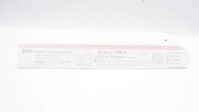 BD 381433 Insyte Autoguard Shielded IV Cath. 20Ga x 1inch, 65ml/min